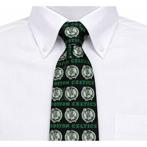 NBA Boston Celtics 100% Silk Neck Tie RM Sport Made In USA Classic 4" Wide EUC